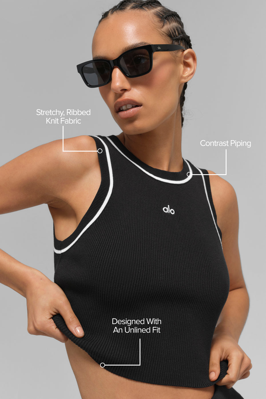 Débardeur - côtelé en tricot Highline Cropped Tank "new" "rupture de stock"