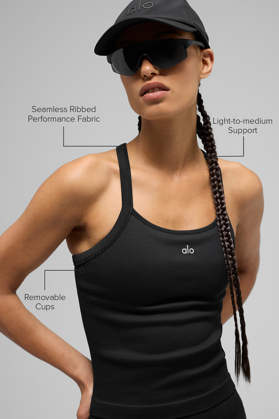 Débardeur soutien-gorge- côtelé sans coutures